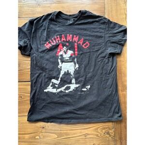 Muhammad Ali Graphic T-Shirt Mens XL Black Sonny Liston Knockout Cotton Tee
